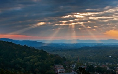 God rays over Hot Springs