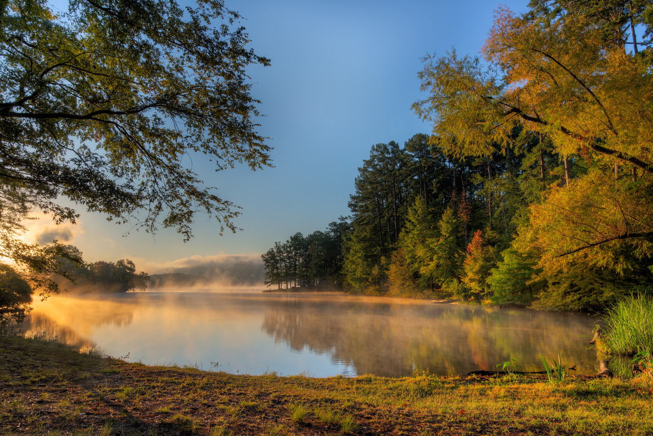 Foggy Sunrise at Lake Catherine